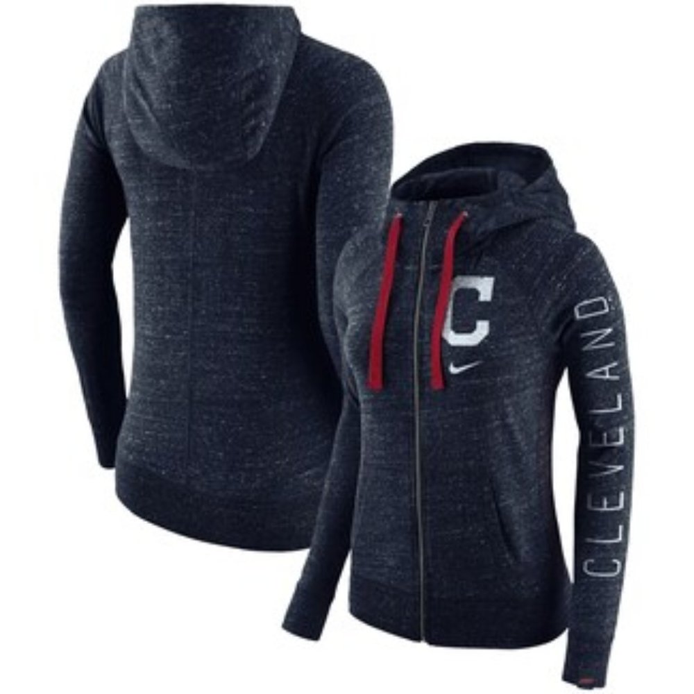 Women's Cleveland Indians Nike Navy Vintage Full-Z
